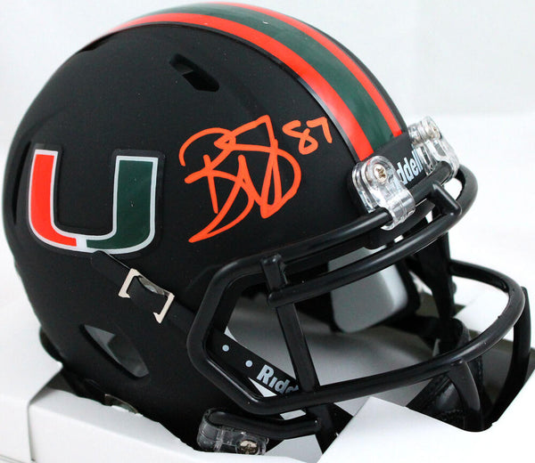 369 Reggie Wayne Miami Hurricanes Autographed Green Mini Helmet