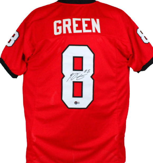 AJ Green Autographed Red College Style Jersey- Beckett W Hologram *Black Image 1