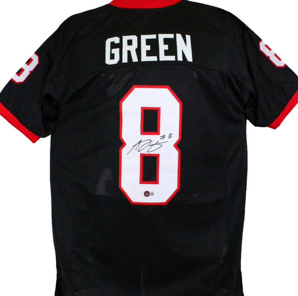 The Jersey Source Autographs AJ Green Autographed White College Style Jersey- Beckett W Hologram *Silver