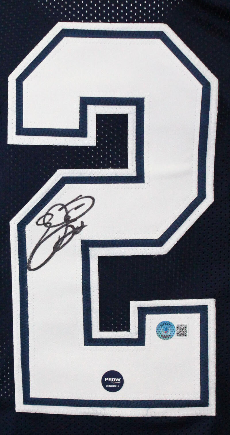 The Jersey Source Emmitt Smith Autographed Blue College Style Jersey-Beckett W Hologram *Black