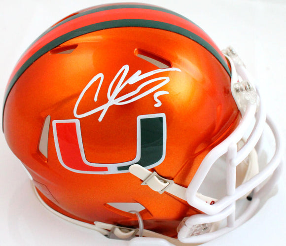 Andre Johnson Autographed Miami Hurricanes Flash Speed Mini Helmet-JSA W *White Image 1