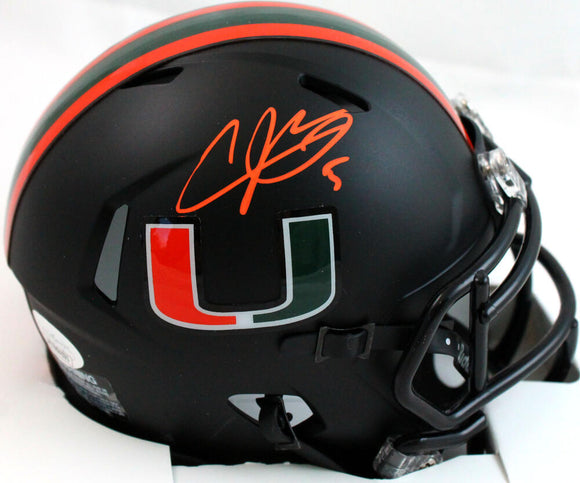 Andre Johnson Autographed Miami Hurricanes Nights Speed Mini Helmet-JSA W *Orange Image 1