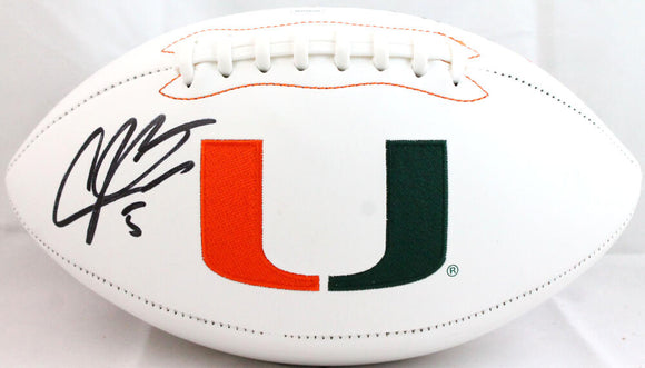 Andre Johnson Autographed Miami Hurricanes Logo Football- JSA W *Black Image 1