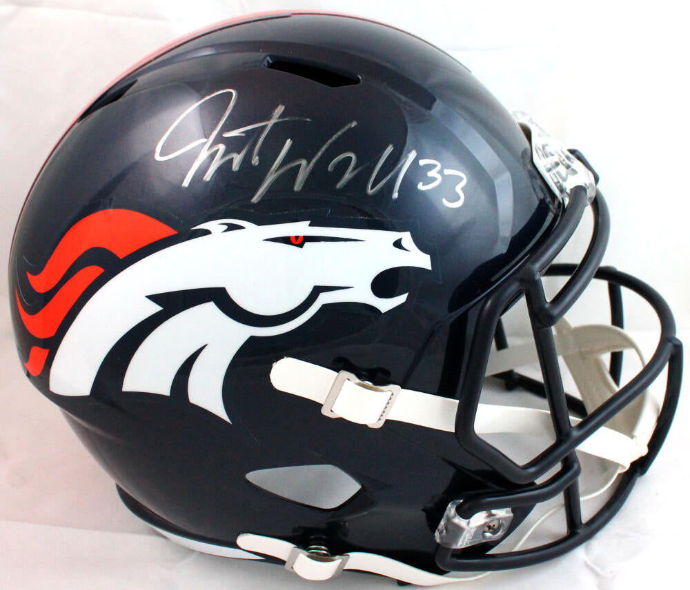 Javonte Williams Signed Broncos Salute To Service Speed Replica Helmet  Beckett