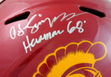 O. J. Simpson Autographed USC Trojans F/S Speed Helmet w/ Heisman-JSA W *Silver Image 2