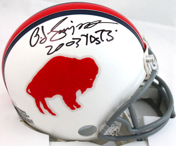 OJ Simpson Autographed Buffalo Bills 65-73 TB Mini Helmet w/2003 yds-JSA W *Black Image 1