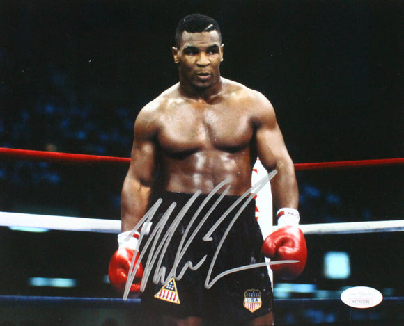 Mike Tyson Autographed 8x10 In Ring Horizontal Photo- JSA W *Silver Image 1
