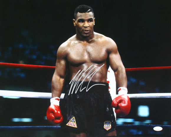 Mike Tyson Autographed 16x20 In Ring Horizontal Photo-JSA W *Silver Image 1