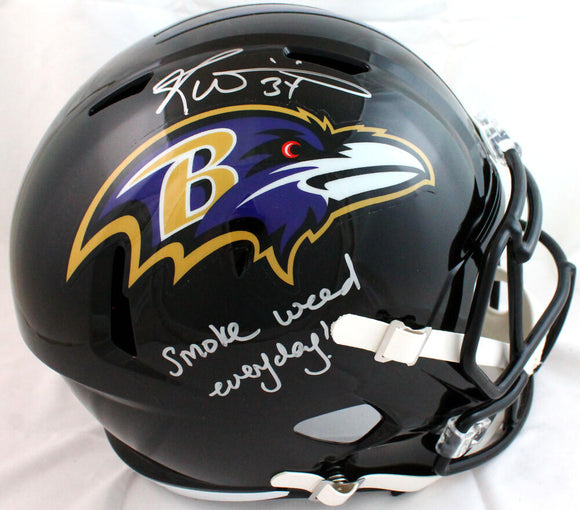 Ricky Williams Autographed Baltimore Ravens F/S Speed Helmet w/SWED-Beckett Hologram Image 1