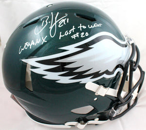 Brian Dawkins Autographed Eagles F/S Speed Authentic Helmet w/2 insc.-Beckett W Hologram *White Image 1
