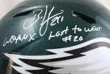 Brian Dawkins Autographed Eagles F/S Speed Authentic Helmet w/2 insc.-Beckett W Hologram *White Image 2