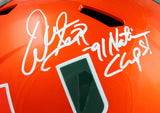 Warren Sapp Autographed Miami Hurricanes F/S Flash Speed Helmet w/Insc.-Beckett W Hologram *White Image 2