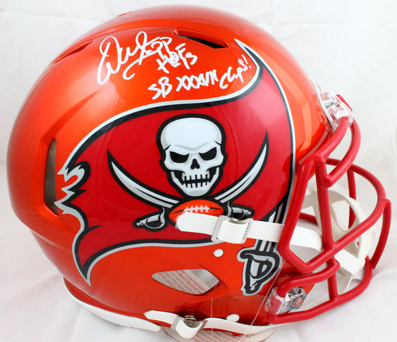 Warren Sapp Autographed Tampa Bay Buccaneers F/S Flash Speed Authentic Helmet w/2 insc.-Beckett W Hologram *White Image 1
