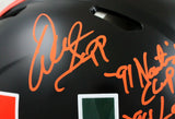Warren Sapp Signed F/S Miami Hurricanes Black Speed Authentic Helmet W/3Insc.-Beckett W Hologram *Orange Image 3