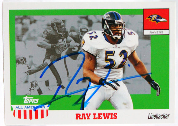 2003 Topps All American #98 Ray Lewis Baltimore Ravens Autograph Beckett Witness  Image 1