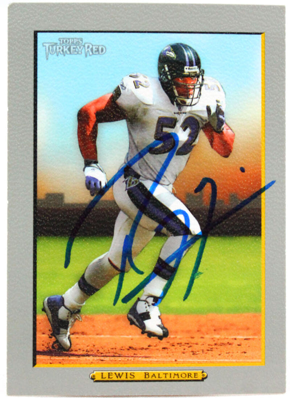 2006 Topps Turkey Red #4 Ray Lewis Baltimore Ravens Autograph Beckett Witness  Image 1