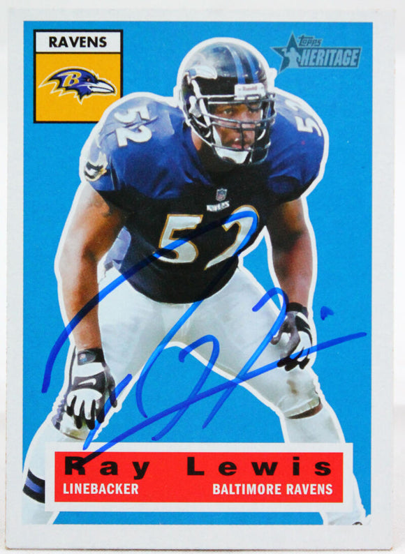 2001 Topps Heritage #1 Ray Lewis Baltimore Ravens Autograph Beckett Witness  Image 1