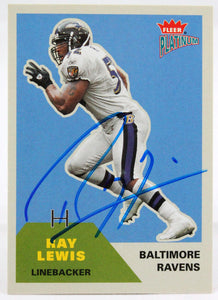 2002 Fleer #46 Ray Lewis Baltimore Ravens Autograph Beckett Witness  Image 1