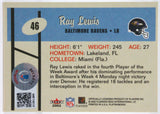 2002 Fleer #46 Ray Lewis Baltimore Ravens Autograph Beckett Witness  Image 2