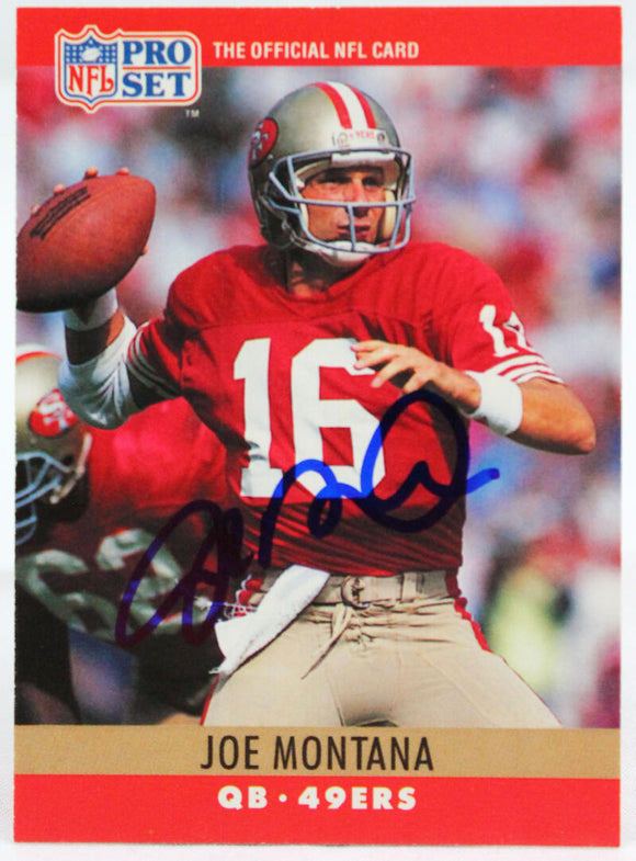 1990 Pro Set #293 Joe Montana SF 49ers Autograph Beckett Witness  Image 1