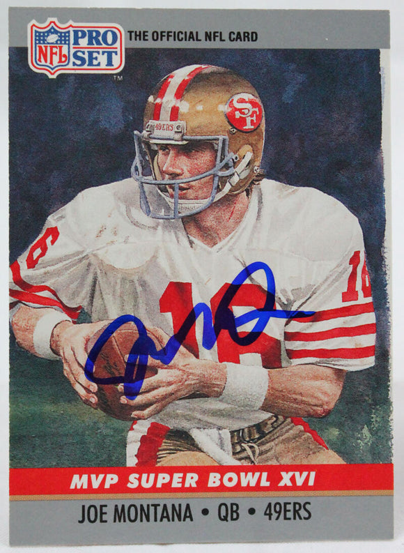 1990 Pro Set #16 Joe Montana SF 49ers Autograph Beckett Authenticated Image 1