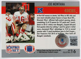 1990 Pro Set #16 Joe Montana SF 49ers Autograph Beckett Authenticated Image 2