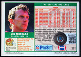 1989 Pro Set #381 Joe Montana Auto SF 49ers Autograph Beckett Authenticated  Image 2