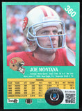 1991 Fleer #360 Joe Montana Auto SF 49ers Autograph Beckett Authenticated  Image 2