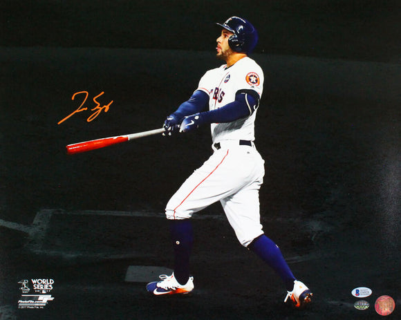 George Springer Autographed Houston Astros 16x20 Spotlight Photo-Beckett W *Orange Image 1
