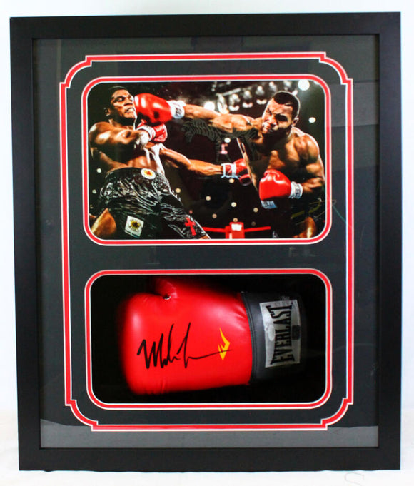 Mike Tyson Autographed Shadow Box Red EverfreshBoxing Glove- JSA W Auth *left Image 1