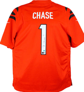 Ja'Marr Chase Autographed Cincinnati Bengals Orange Nike Game