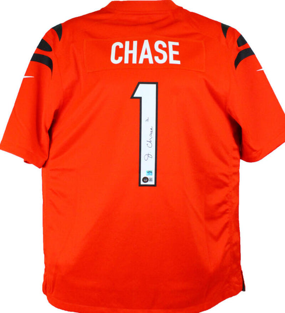 Ja'Marr Chase Autographed Cincinnati Bengals Orange Nike Game Jersey- – The  Jersey Source
