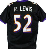 Ray Lewis Autographed Black Pro Style Jersey-Beckett W Hologram *Black Image 1