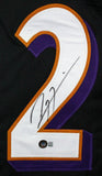 Ray Lewis Autographed Black Pro Style Jersey-Beckett W Hologram *Black Image 2