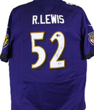 Ray Lewis Autographed Baltimore Ravens Purple Nike Game Jersey W/HOF-Beckett W Hologram *Black Image 1