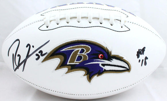 Ray Lewis Autographed Baltimore Ravens Logo Football w/HOF-Beckett W Hologram *Black Image 1