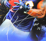 Ray Lewis Signed Baltimore Ravens Framed 16x20 Stretched Canvas w/HOF- BA W Holo *Silver Image 2