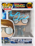 Michael J. Fox Autographed Marty w/Glasses Funko Pop Figurine #958- JSA W*Blue Image 1
