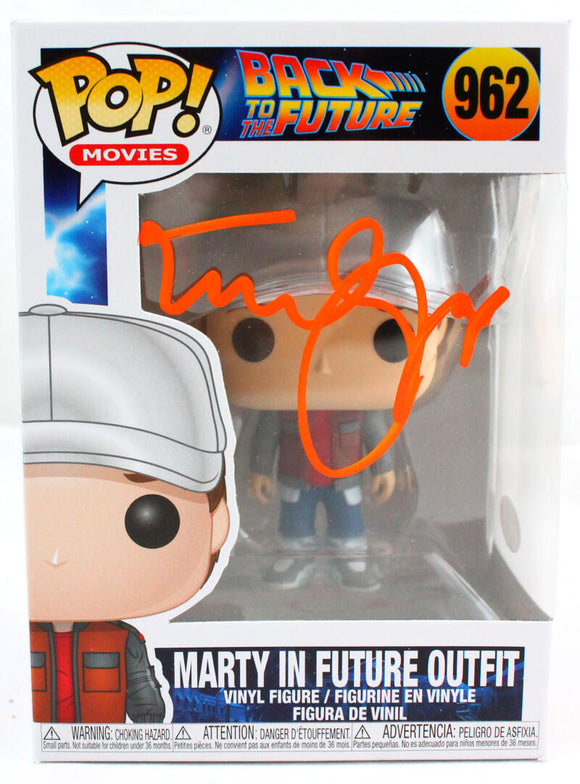 Michael J. Fox Autographed Marty in Future Outfit Funko Pop Figurine #962- JSA W *Orange Image 1