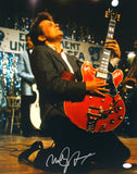 Michael J. Fox Autographed Back to the Future 16x20 Guitar Photo- JSA W *Silver Image 1