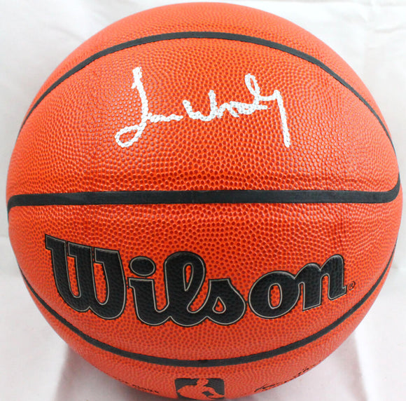 James Worthy Autographed Official NBA Wilson Basketball-Beckett W Hologram *Silver Image 1