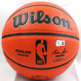 James Worthy Autographed Official NBA Wilson Basketball-Beckett W Hologram *Silver Image 3
