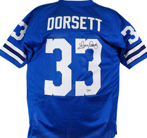Tony Dorsett Autographed Blue Pro Style Jersey-Beckett W Hologram *Black Image 1