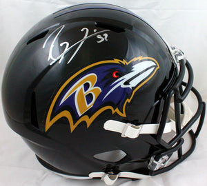 Ray Lewis Signed Baltimore Ravens F/S Speed Helmet- Beckett W Hologram *Silver Image 1