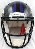 Ray Lewis Autographed Baltimore Ravens F/S Speed Authentic Helmet w/2Insc.-Beckett W Hologram *Silver Image 3