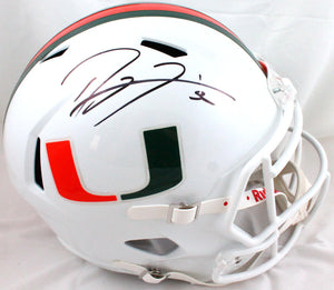 Ray Lewis Autographed Miami Hurricanes F/S Riddell Speed Helmet-Beckett W Hologram  *Black Image 1
