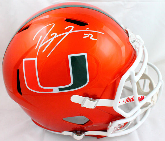 Ray Lewis Autographed Miami Hurricanes F/S Riddell Flash Speed Helmet-Beckett W Hologram *White Image 1