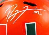 Ray Lewis Autographed Miami Hurricanes F/S Riddell Flash Speed Helmet-Beckett W Hologram *White Image 2