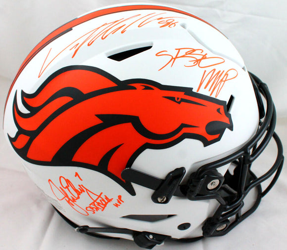 John Elway/Von Miller Autographed Denver Broncos F/S Lunar SpeedFlex Helmet w/SB MVP-Beckett W Hologram *Orange Image 1