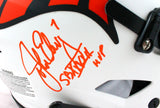 John Elway/Von Miller Autographed Denver Broncos F/S Lunar SpeedFlex Helmet w/SB MVP-Beckett W Hologram *Orange Image 3